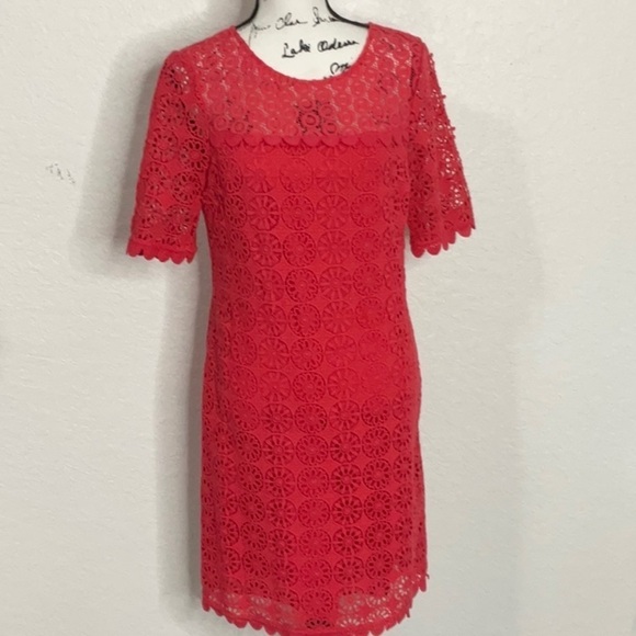 356- Boden Poppy NWOT Pink Floral Eyelet Midi Dress - Picture 2 of 6